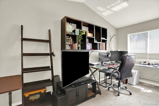 13271 Holly St Unit B, Thornton, CO 80241 - office area with lofted ceiling and carpet