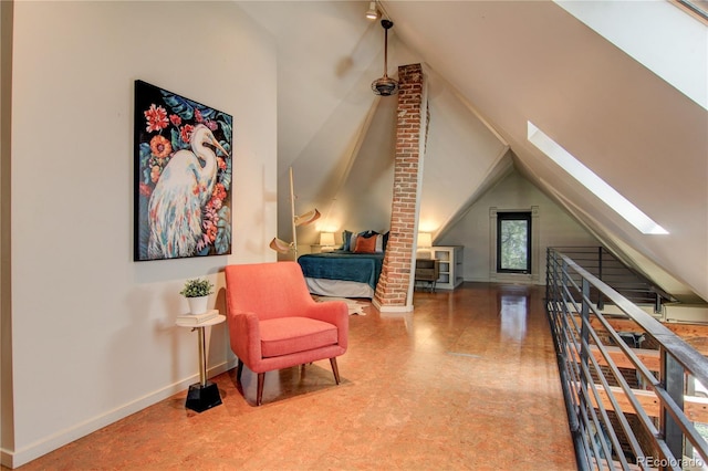 3259 W Hayward Pl, Denver, CO 80211 - living area with a skylight and vaulted ceiling