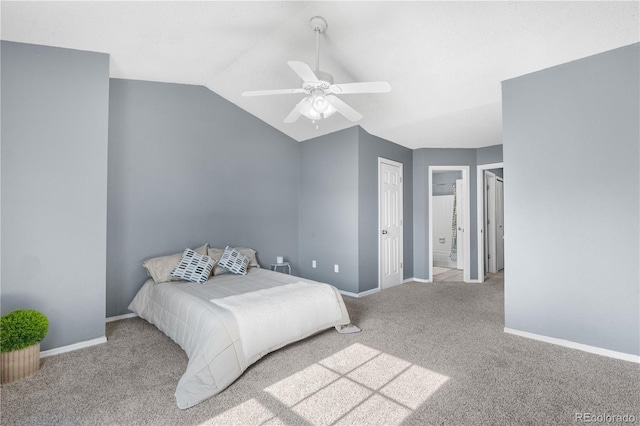 10819 Summerset Way, Parker, CO 80138 - carpeted bedroom with vaulted ceiling and a ceiling fan