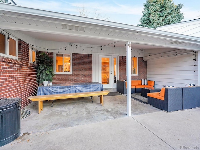 view of patio / terrace with an outdoor hangout area