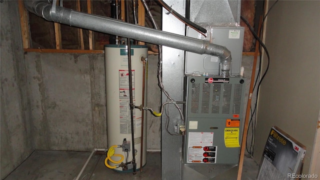 6815 Hills Dr, Parker, CO 80138 - utilities featuring gas water heater and heating unit