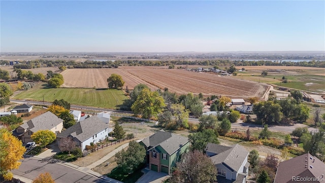 aerial view with a rural view