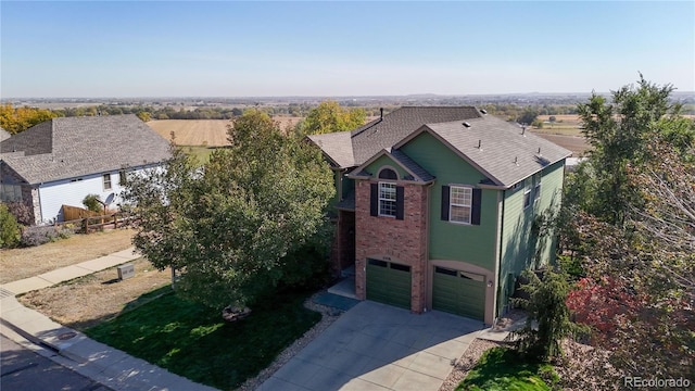 view of front of property featuring a garage