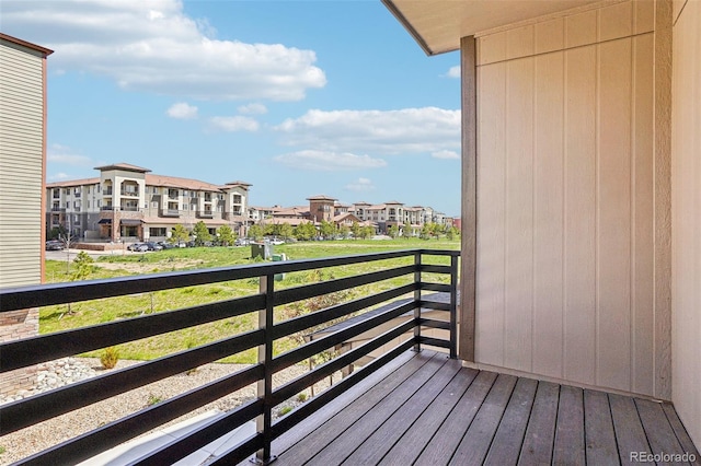 balcony with a residential view