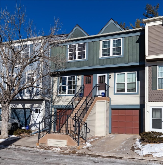 view of property with a garage