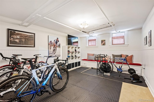 615 N Williams St, Denver, CO 80218 - exercise area with a wainscoted wall