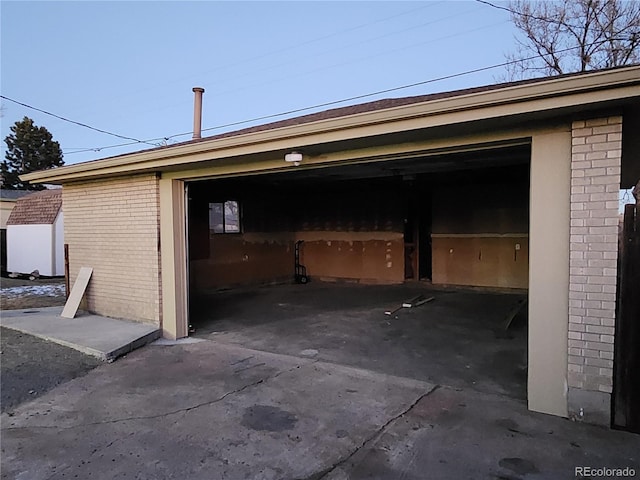 view of garage