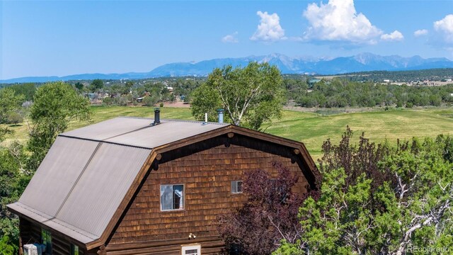 exterior space with a mountain view