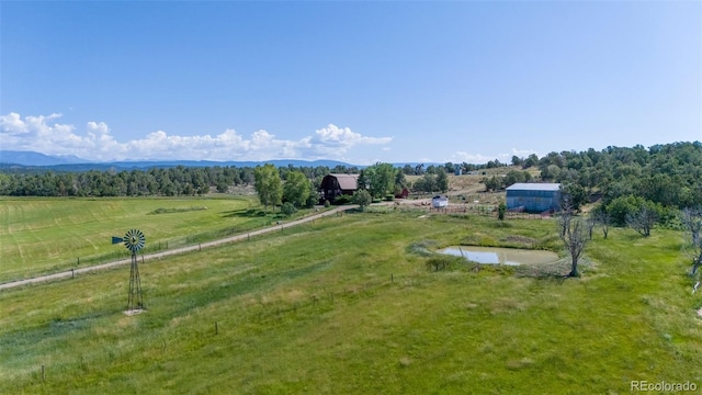 aerial view with a rural view