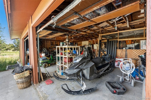 view of garage