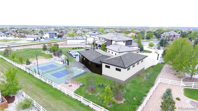 aerial view with a residential view