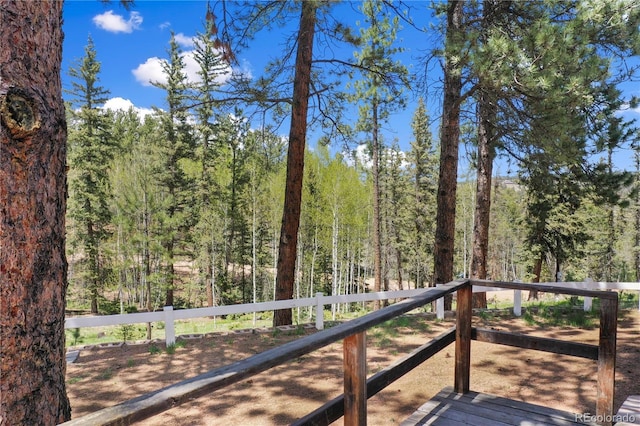 840 Obsidian Dr, Florissant, CO 80816 - deck with a wooded view