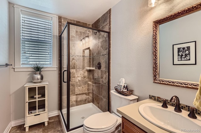 3386 Beeler Ct, Denver, CO 80238 - full bathroom with a shower stall, vanity, and toilet