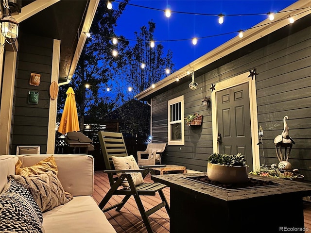 3386 Beeler Ct, Denver, CO 80238 - view of deck at night