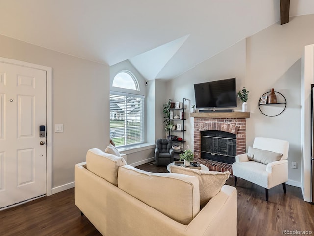12646 Osceola St, Broomfield, CO 80020 - living room with dark wood-type flooring and a fireplace