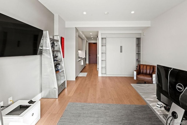 1901 Wazee St Unit 419, Denver, CO 80202 - entryway featuring light wood-style flooring and recessed lighting