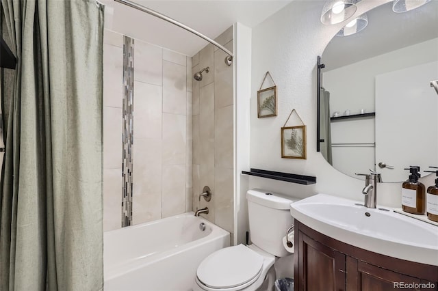 7746 S Gray St, Littleton, CO 80128 - bathroom featuring toilet, shower / tub combo with curtain, and vanity