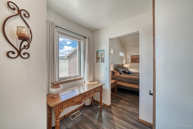 7103 Ranch Rd, Hartsel, CO 80449 - hallway with dark wood-style floors