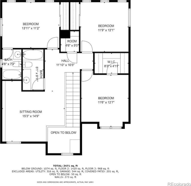 22583 E Union Cir, Aurora, CO 80015 - view of floor plan / room layout
