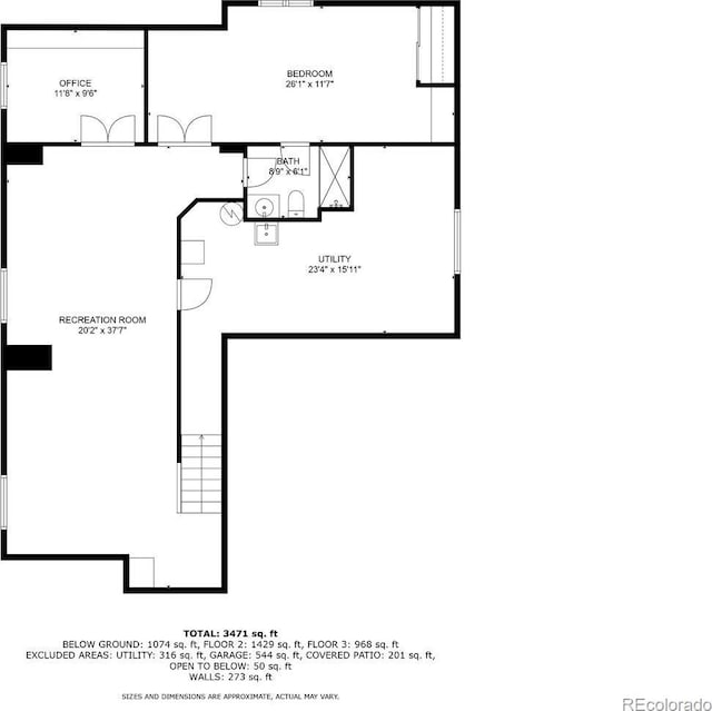 22583 E Union Cir, Aurora, CO 80015 - view of floor plan / room layout