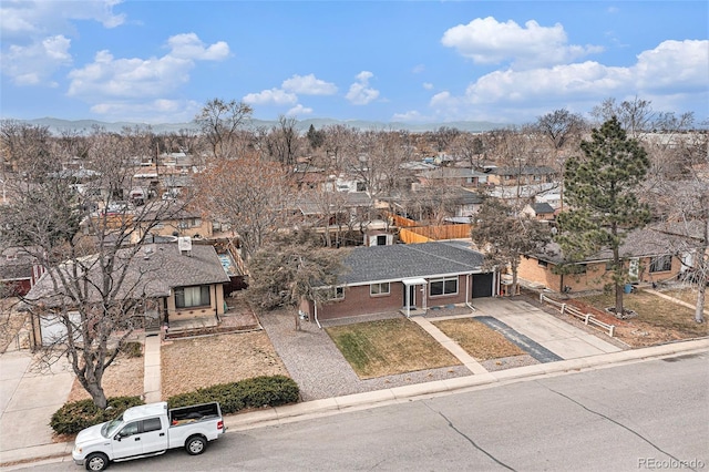 aerial view featuring a residential view