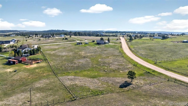 aerial view of sparsely populated area with a pastoral area