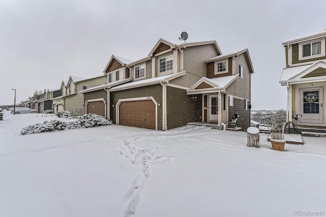 view of front of house with a garage