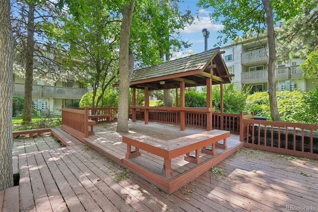 7305 S Xenia Cir Unit E, Centennial, CO 80112 - wooden terrace featuring a gazebo