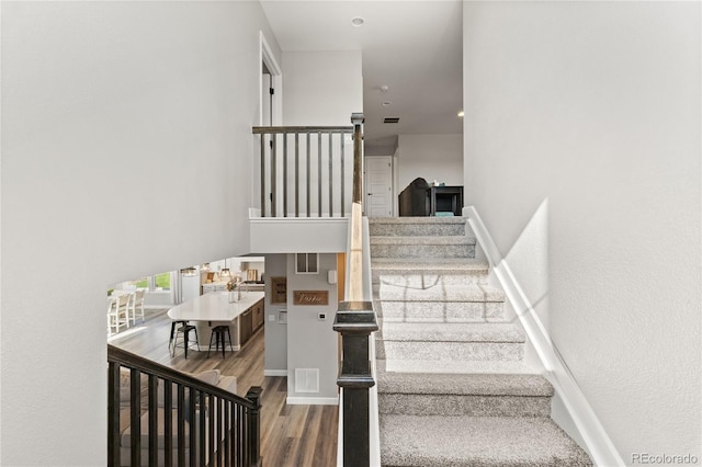 2576 Villageview Ln, Castle Rock, CO 80104 - stairs with wood finished floors and baseboards