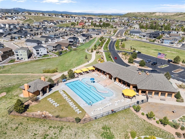 2576 Villageview Ln, Castle Rock, CO 80104 - aerial perspective of suburban area with a pool