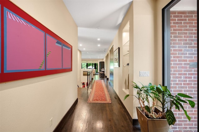 2800 S University Blvd Unit 19, Denver, CO 80210 - corridor featuring dark wood finished floors and recessed lighting