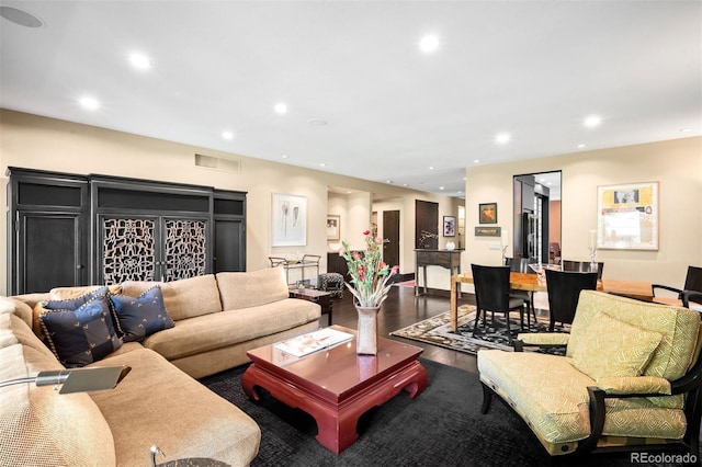 2800 S University Blvd Unit 19, Denver, CO 80210 - living area with recessed lighting and wood finished floors