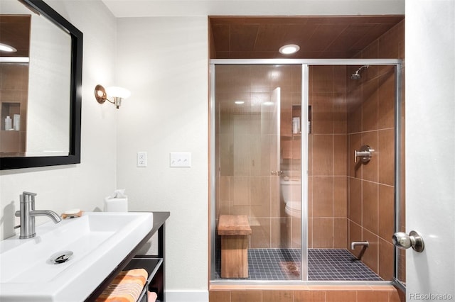 2800 S University Blvd Unit 19, Denver, CO 80210 - full bath featuring a shower stall and recessed lighting