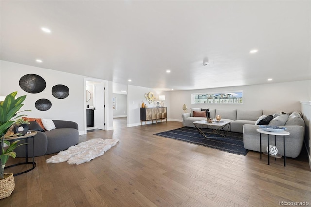 2010 Irving St, Denver, CO 80211 - living room with hardwood / wood-style floors and recessed lighting