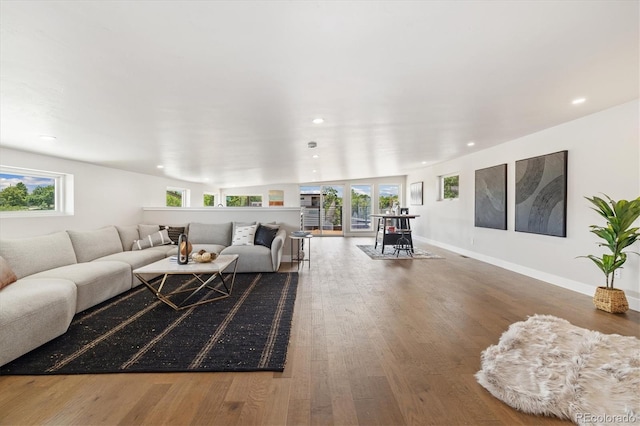 2010 Irving St, Denver, CO 80211 - living room featuring healthy amount of natural light, wood finished floors, and recessed lighting