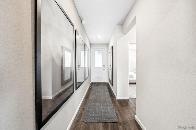 hall featuring dark hardwood / wood-style flooring