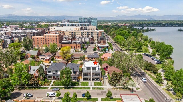 1647 N Osceola St, Denver, CO 80204 - drone / aerial view of a water and mountain view