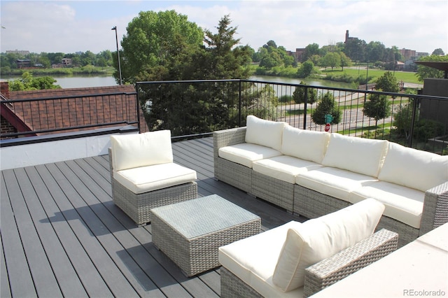 1647 N Osceola St, Denver, CO 80204 - deck featuring a water view and an outdoor hangout area