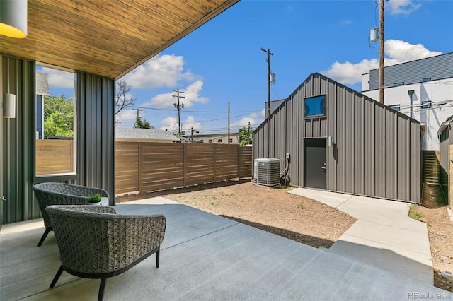 2403 S Cherokee St, Denver, CO 80223 - fenced backyard with a patio and an outdoor structure
