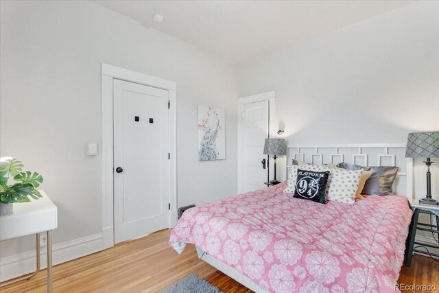 3953 Tejon St, Denver, CO 80211 - bedroom with wood finished floors and baseboards