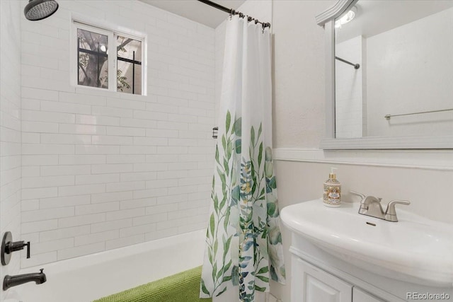 3953 Tejon St, Denver, CO 80211 - bathroom with a sink and shower / bath combination with curtain