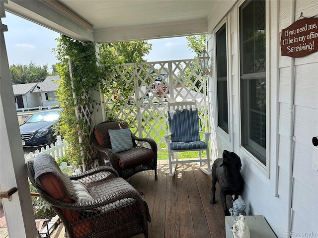 wooden deck with a porch
