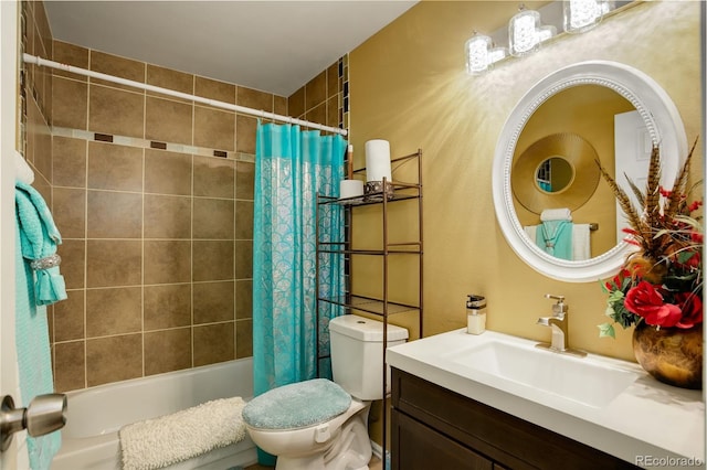 10150 E Virginia Ave Unit 18-302, Denver, CO 80247 - full bathroom featuring vanity, toilet, and shower / tub combo with curtain