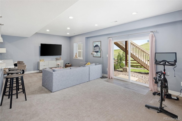 18992 W 84th Ave, Arvada, CO 80007 - living area featuring carpet and recessed lighting