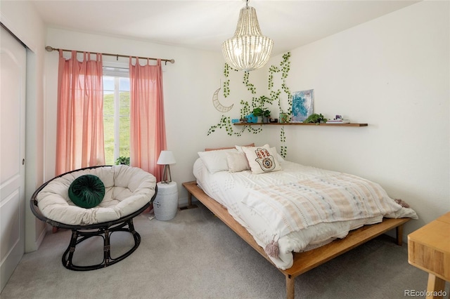 18992 W 84th Ave, Arvada, CO 80007 - bedroom featuring a chandelier and carpet