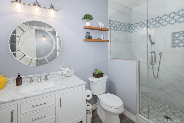 18992 W 84th Ave, Arvada, CO 80007 - bathroom with vanity and a shower stall