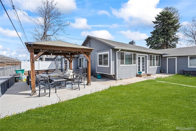 3625 Chase St, Wheat Ridge, CO 80212 - rear view of property featuring a gazebo, a patio area, and a chimney