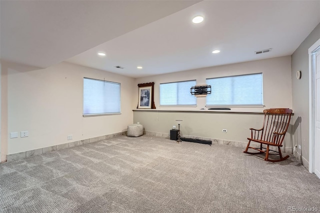 12189 Boot Hill Dr, Parker, CO 80138 - sitting room featuring carpet, recessed lighting, and baseboards