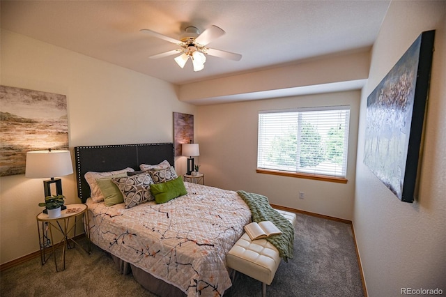 588 Stafford Cir, Castle Rock, CO 80104 - bedroom featuring carpet flooring and a ceiling fan
