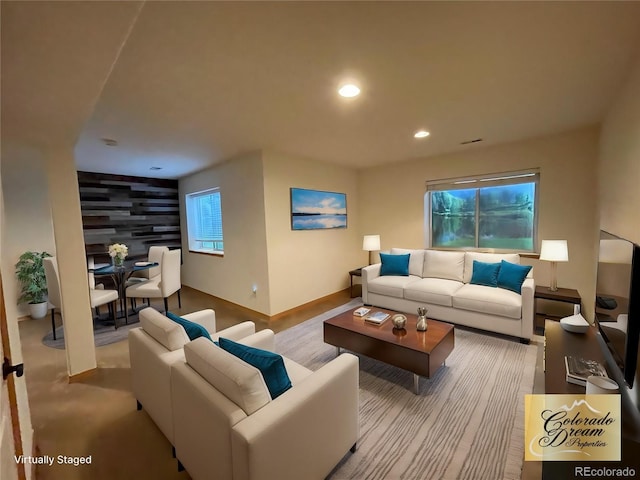 588 Stafford Cir, Castle Rock, CO 80104 - living area with baseboards and recessed lighting